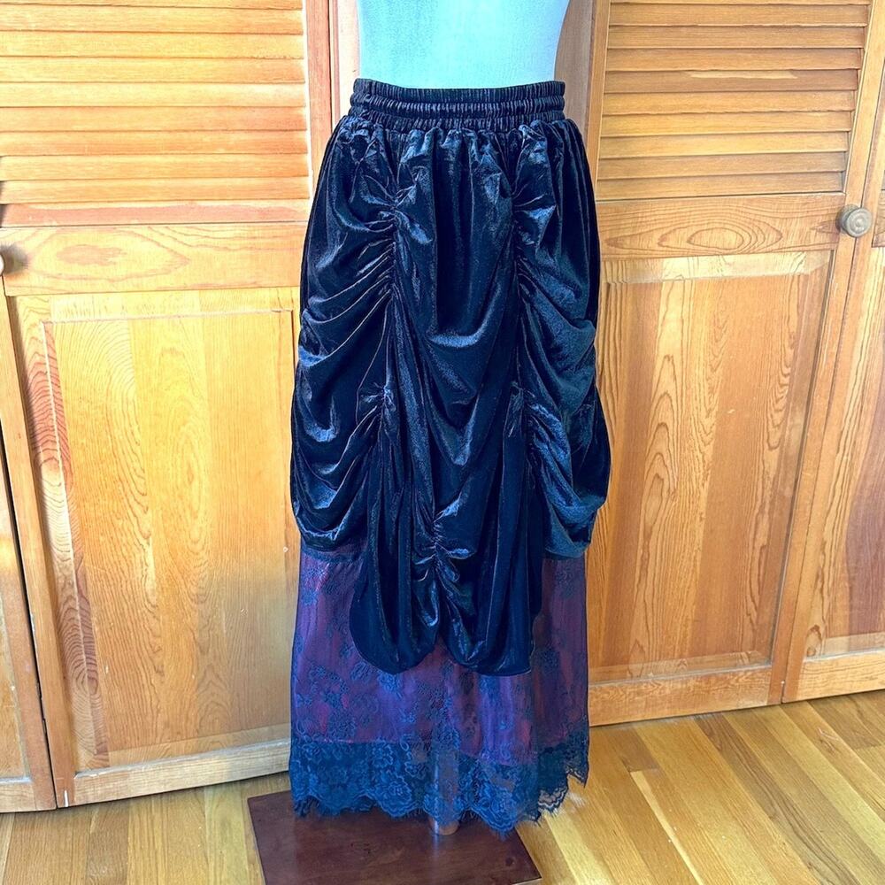 Dark in Love Gothic Victorian Vampire Vkei Dark Fairycore Long Skirt XS-XL - Picture 8 of 15